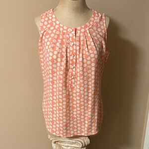 Polka Dot Sleeveless Top - Pink and White